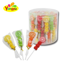Halal Jelly Pop Sweet Sugar Coated Screw Soft Lollipop